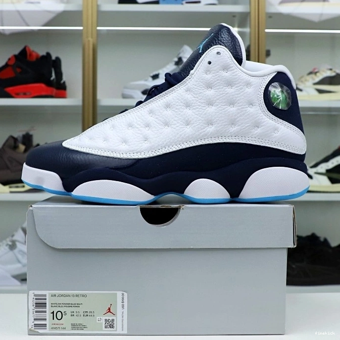 BLUE POWDER AIR RETRO JORDAN WHITE 13 414571-144 OBSIDIAN 0218